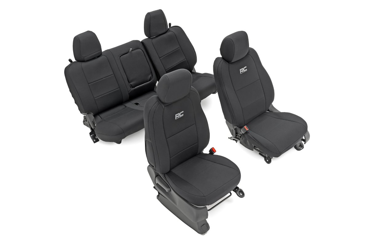 Nissan Frontier Seat Covers - Front + Rear - Rough Country - Neoprene - '22-'25